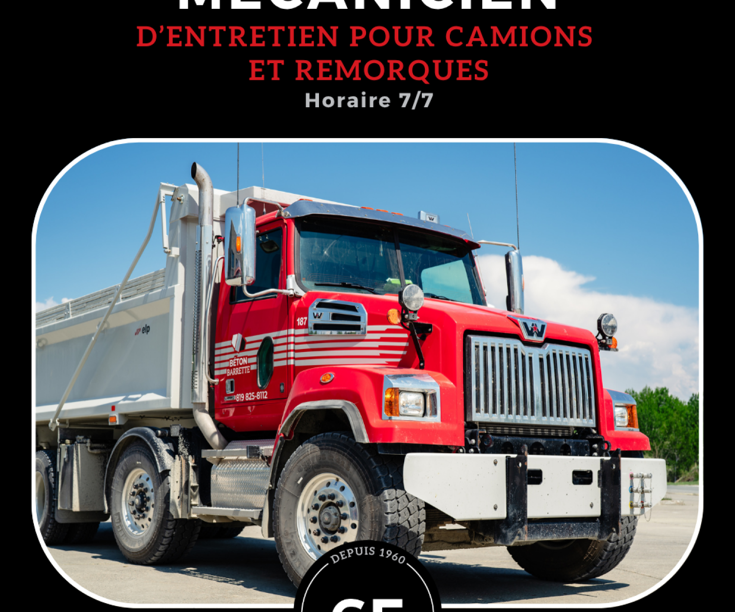 Offre d'emploi mécanicien d'entretien camions et remorques