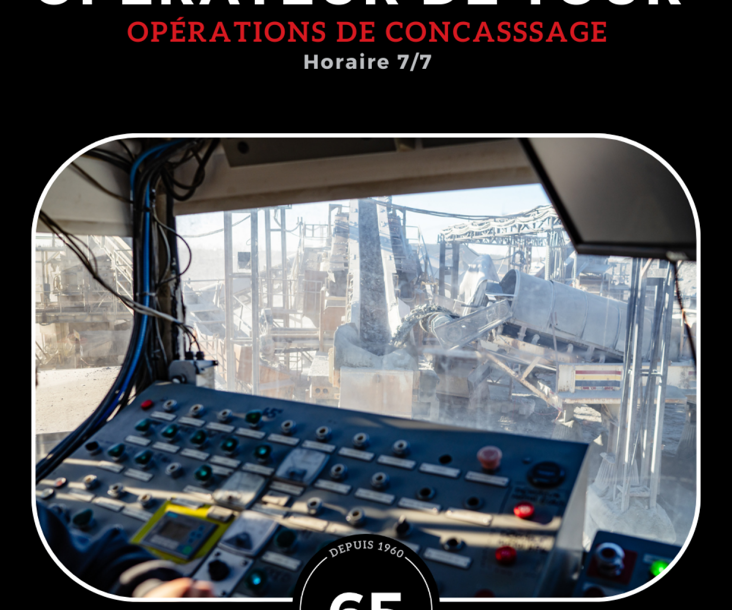 Emploi de OPÉRATEUR DE CONCASSEUR (TOUR)